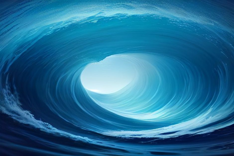 Abstract blue digital wave