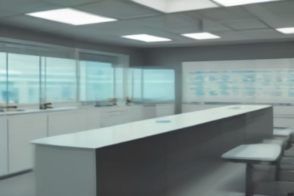 Modern glass pharmaceutical lab